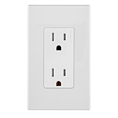 Decora Edge 15 Amp Tamper-Resistant Duplex Outlet, White