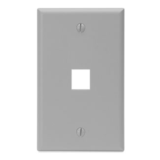 Single-Gang QuickPort Wallplate, 1-Port, Gray