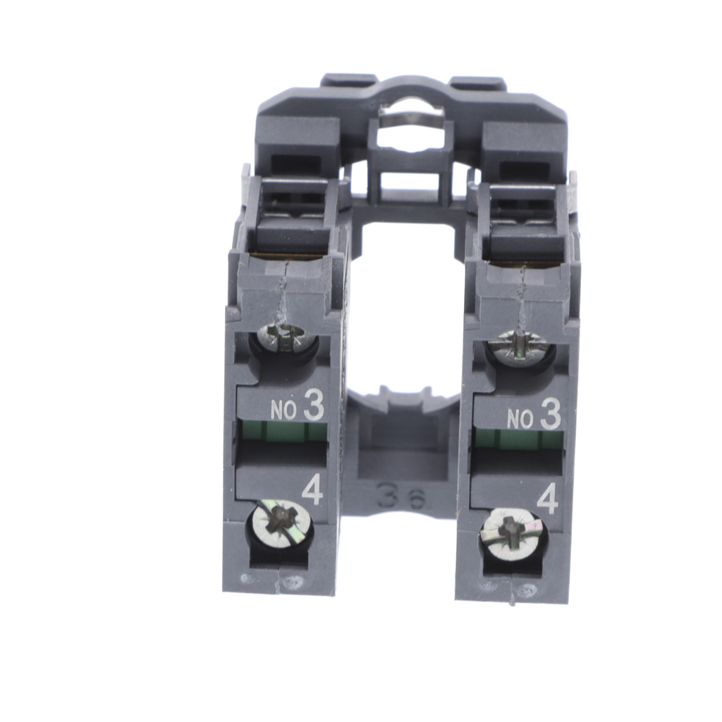 Single contact block with body fixing collar, Harmony XB5, plastic, screw clamp terminal, 2NO