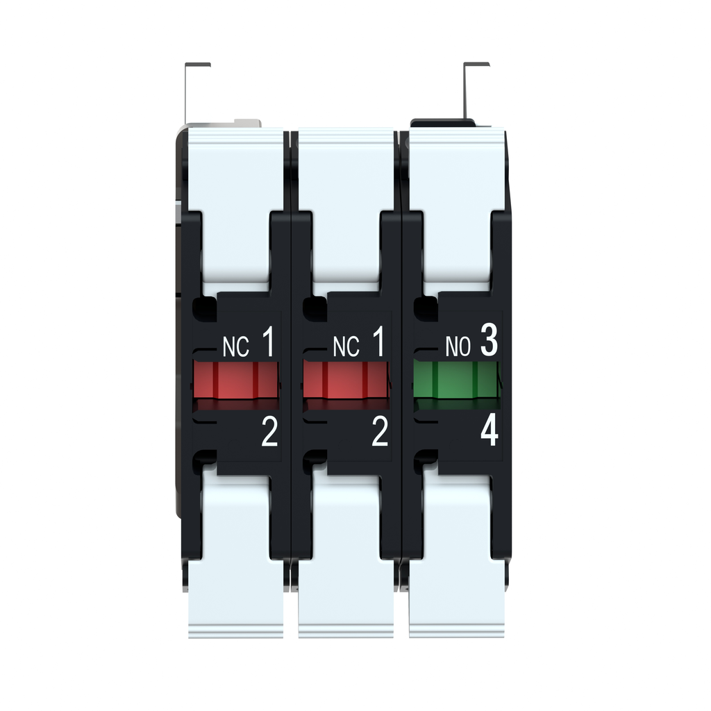 Single contact block with body fixing collar, Harmony XB4, metal, spring clamp terminal, 1NO+1NC