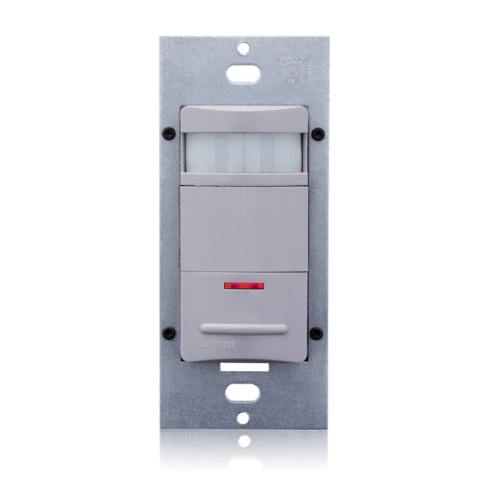 Occupancy Sensor, PIR, Wall Switch, 2100SF, 120-277V, Grey, Decora