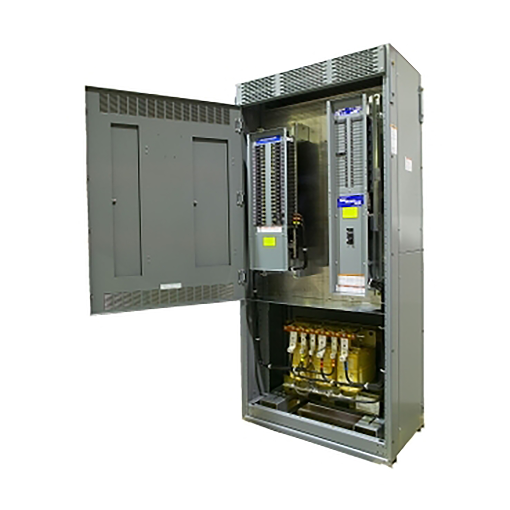 Integrated power center, IPC2, 112kVA EE transformer, 400A main lug NF panelboard, 400A main breaker NQ panelboard