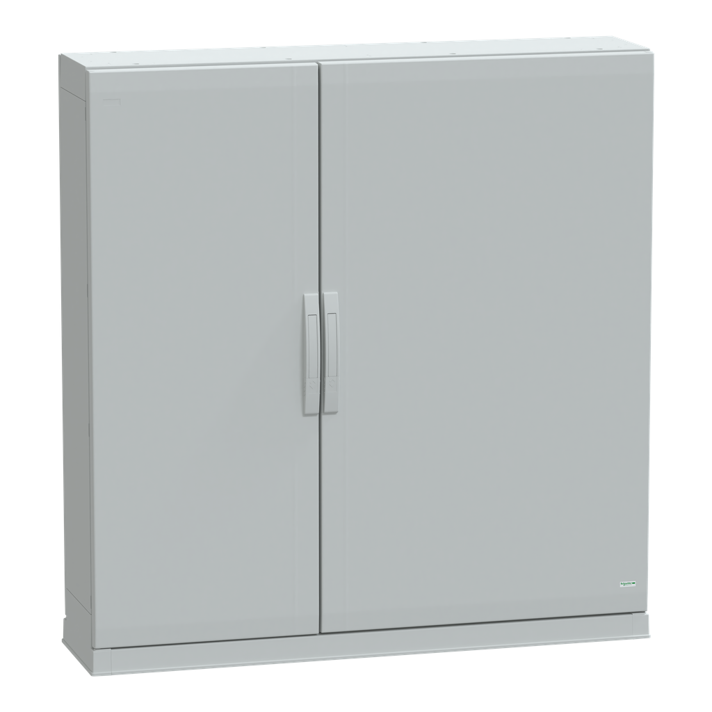 Floor standing polyester enclosure, Thalassa PLA, plain door, open bottom, 1250x1250x320mm, IP54, IK10