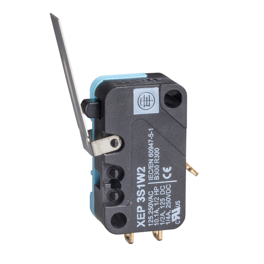 Microswitch, Limit switches XC Standard, miniature limit switch, flat lever, solder tags