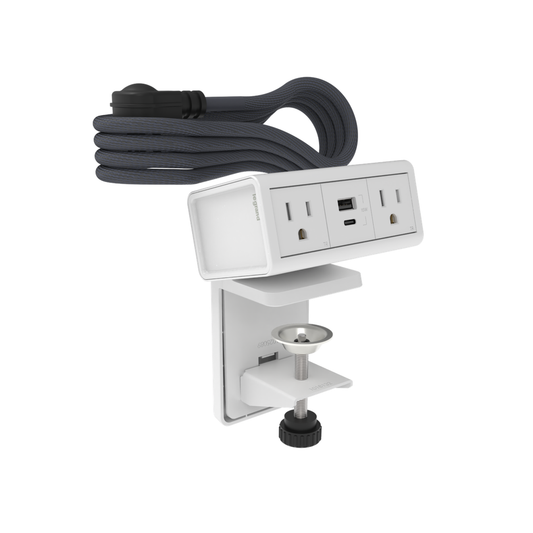 dash Desktop Power Center, 2 Outlets and 1 USB A/C, White