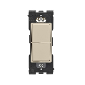 RENU 15 Amp Single Pole Combination Switch, Navajo Sand Leviton Renu Combination Switch RE634-NS for Single Pole Applications, 15A-120/277VAC, in Navajo Sand