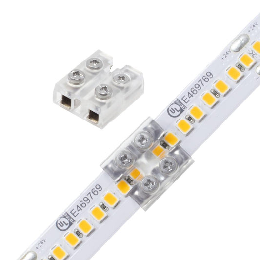 Tape Light Terminal Block Connector, Screw Down, 12mm, Tape-To-Wire
