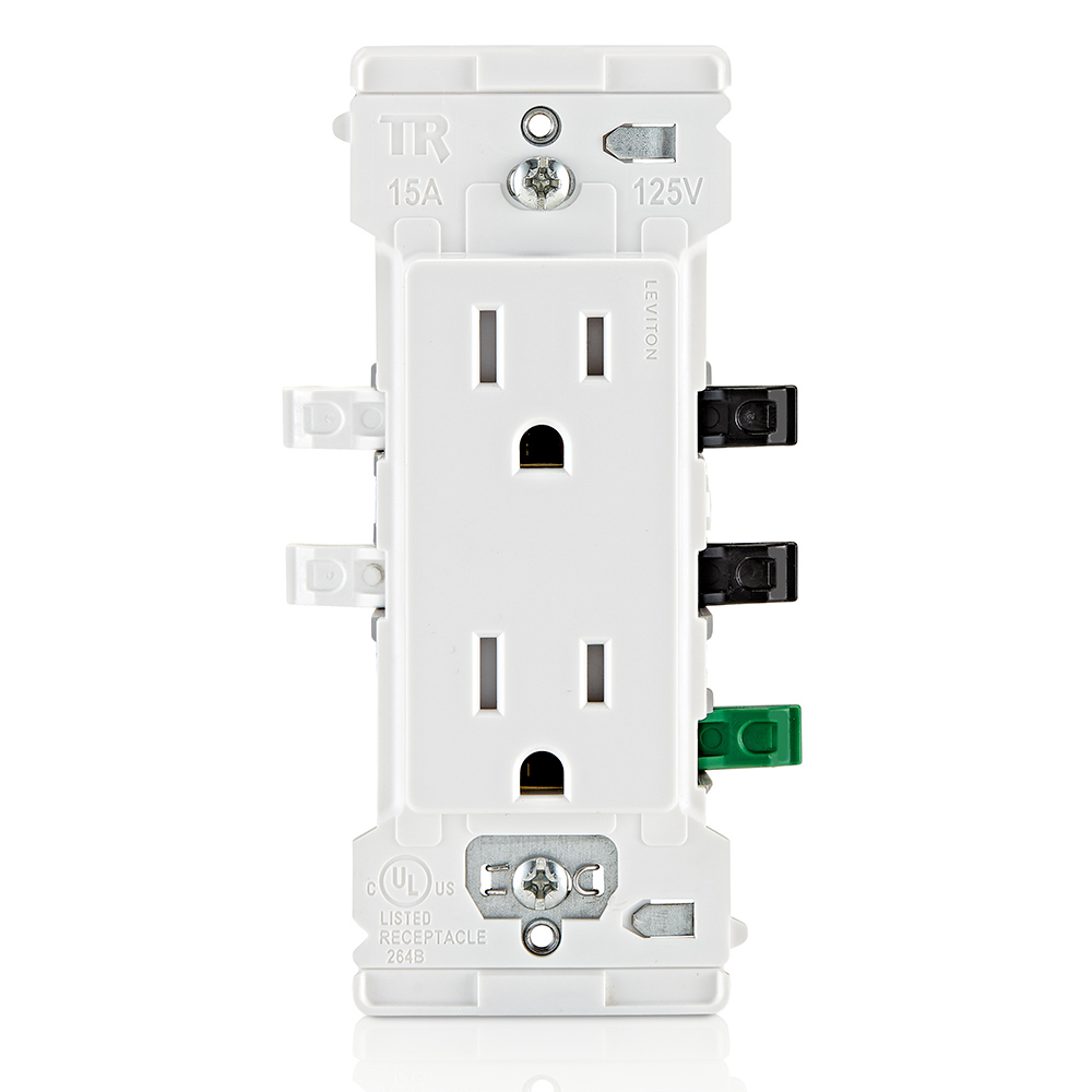 Decora Edge 15 Amp Tamper-Resistant Duplex Outlet, White