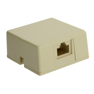 Surface Mount Jack with Shorting Bar, 8P8C, Screw Terminal, Ivory