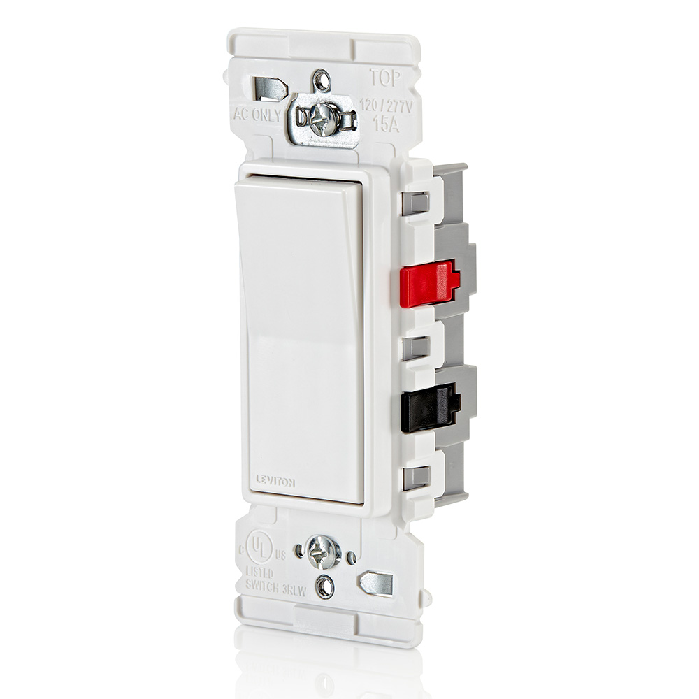 Decora Edge 15 Amp 3-Way Rocker Switch, White