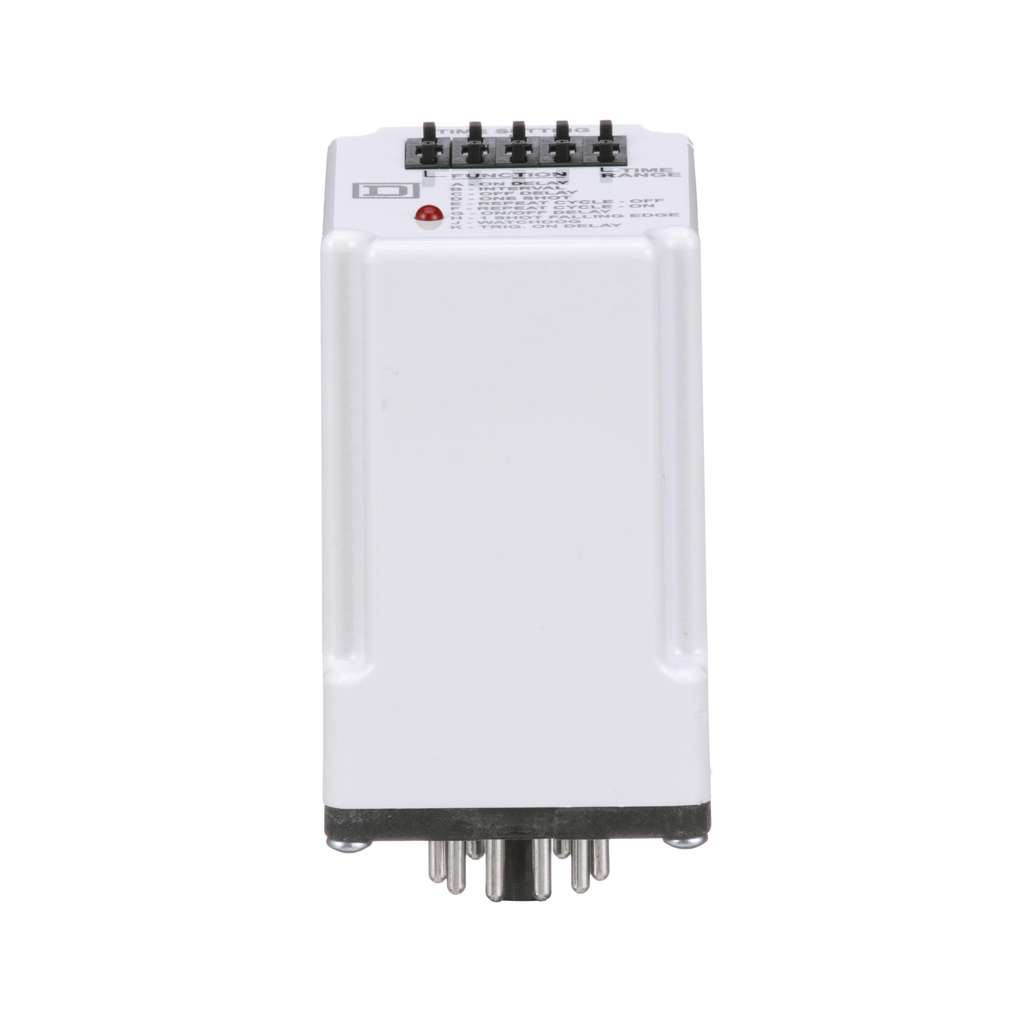 Timing Relay, Type JCK, plug In, multifunction, programmable, 0.5 second to 999 hours, 10A, 240 VAC, 120 VAC/110 VDC