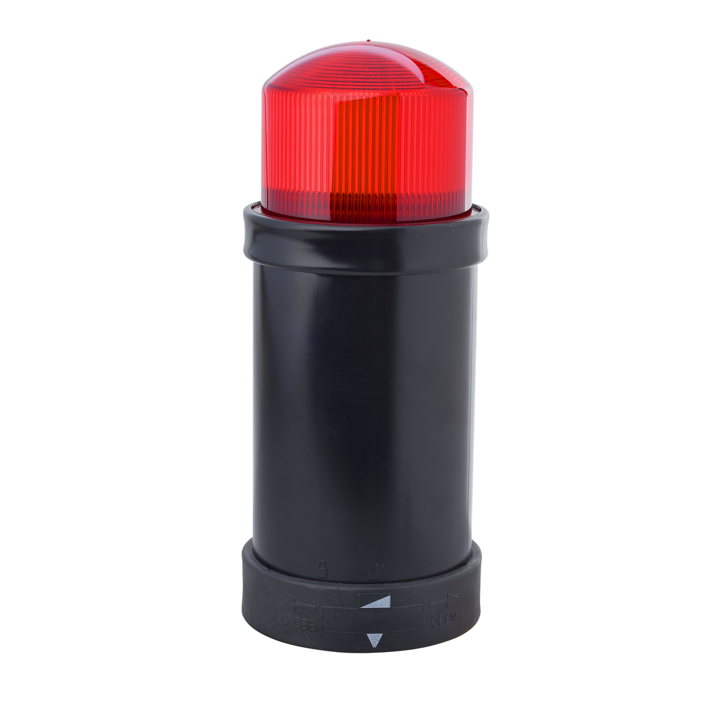 Indicator bank, Harmony XVB, illuminated unit, plastic, red, 70mm, integral flash discharge tube, 10joule, 120V AC