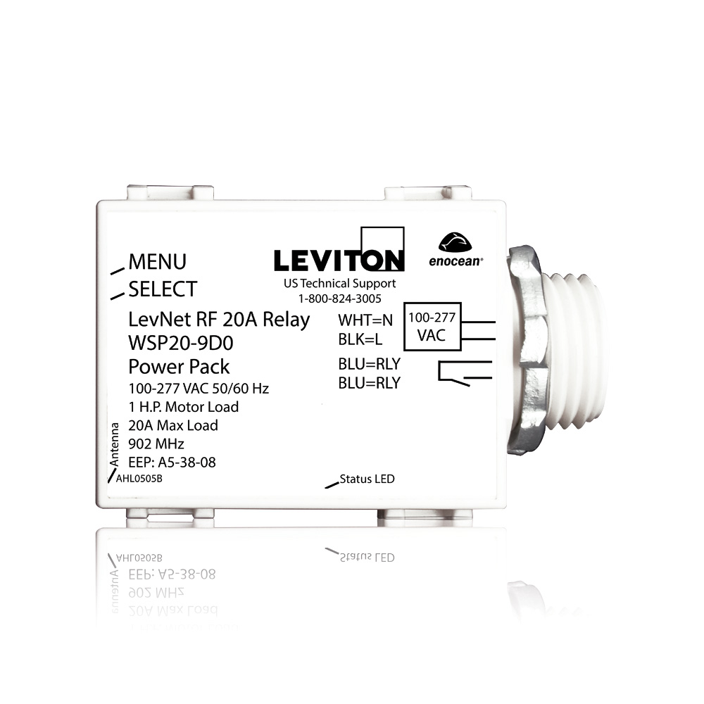 LevNet RF 902 MHz Line Voltage Relay Receiver, 100-277V, 50/60 Hz