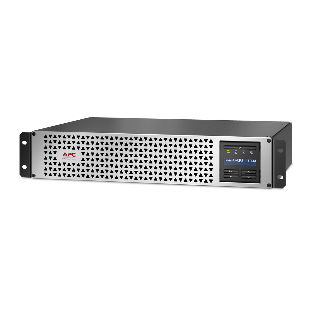 APC Smart-UPS, Line Interactive, 1000VA, Lithium-ion, Rack/Tower, 2U, 120V, 6x NEMA 5-15R outlets, SmartConnect Port+SmartSlot, Short Depth, AVR, LCD