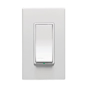 Vizia + 120VAC Matching Switch Remote to 120VAC Dimmers/Fan Speed Control and VPS15-1L Switch for 3-way or up to 5 location applications with LED locator. White face assembled on device, ivory and light almond faces included.