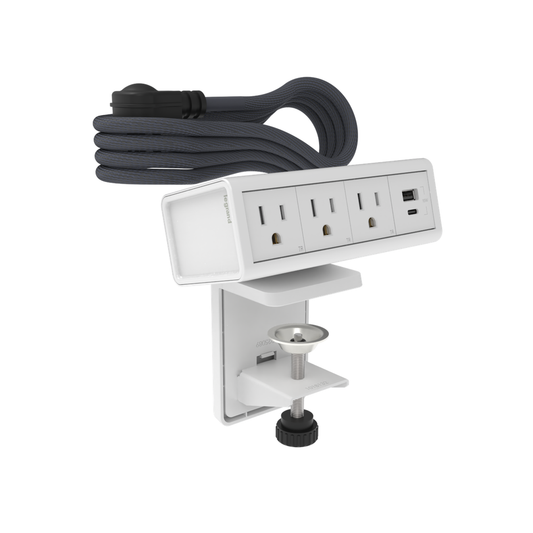 dash Desktop Power Center, 3 Outlets and 1 USB A/C, White