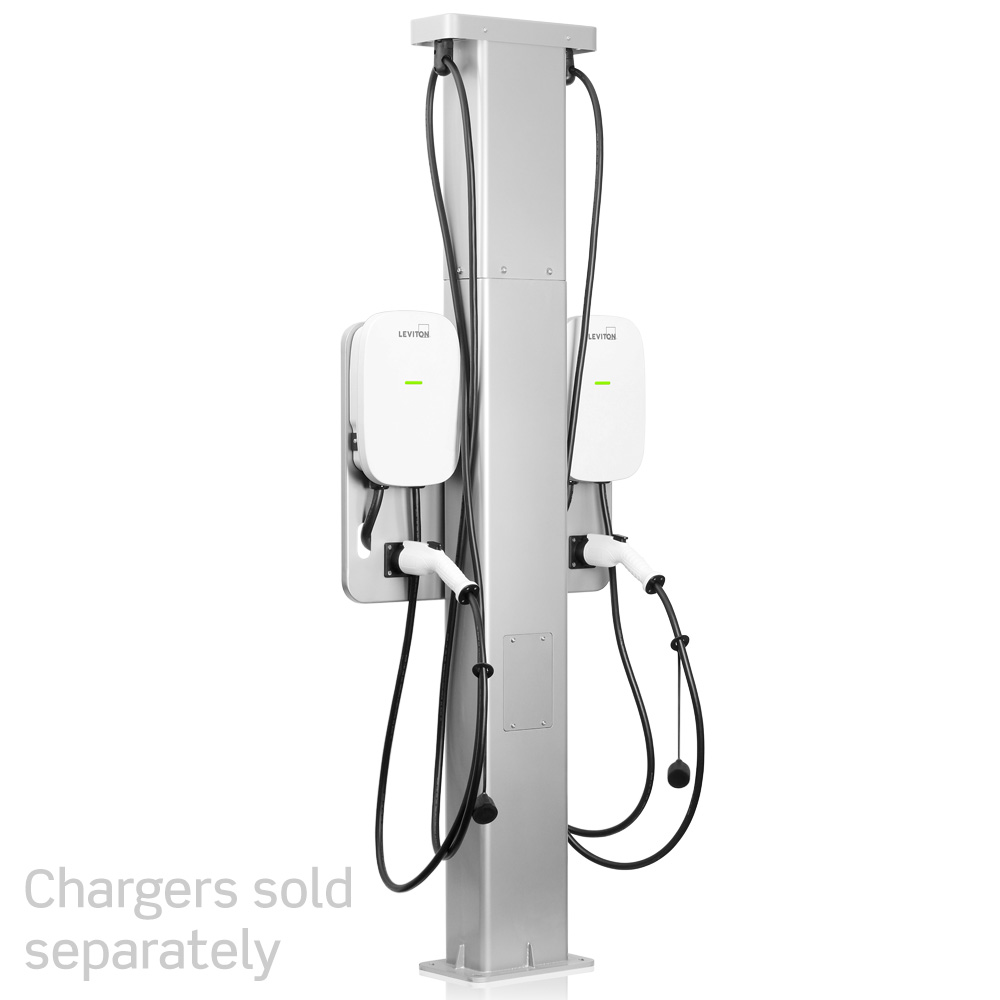 Pedestal Body for Dual Mount Charging Station Pedestal, Side/Side with Retractable Cord Management