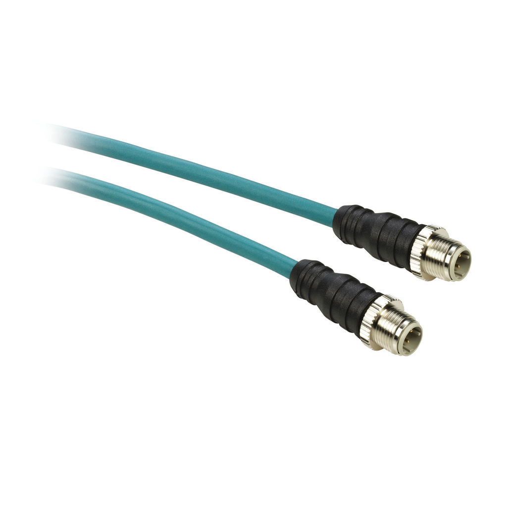 Ethernet copper cable for IP67 switch - M12 connector - 3 m