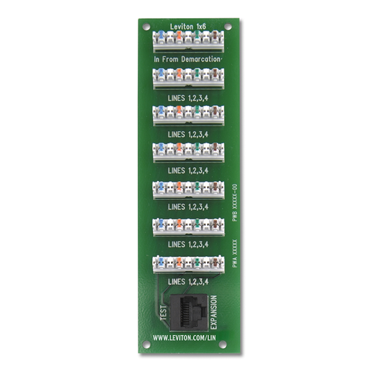 1 x 6 Bridged Telephone Expansion Board (4 lines to 6 locations)