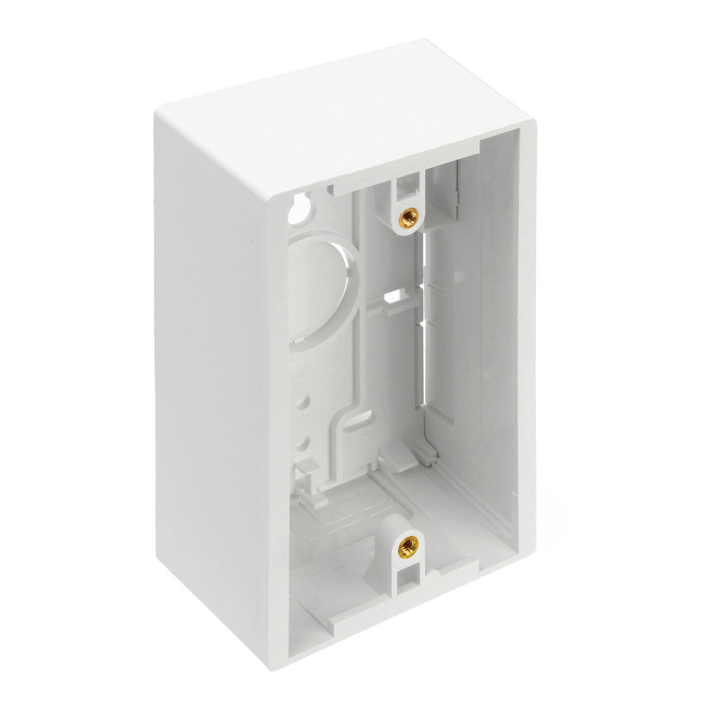 Surface-Mount Back Box, Single Gang, 1.89" Box Depth, White