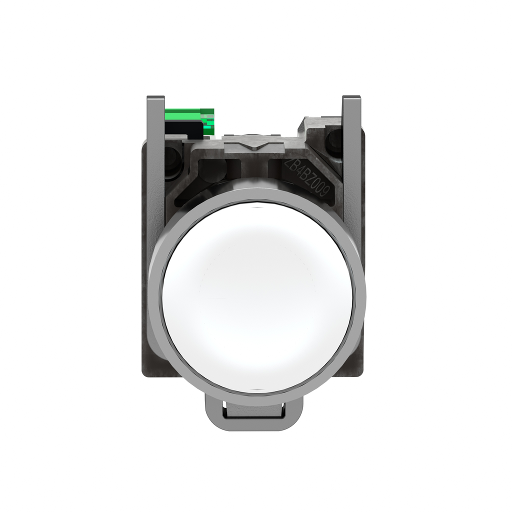 Wireless and batteryless transmitter, Harmony XB5R, push button, metal, white, 22mm, spring return