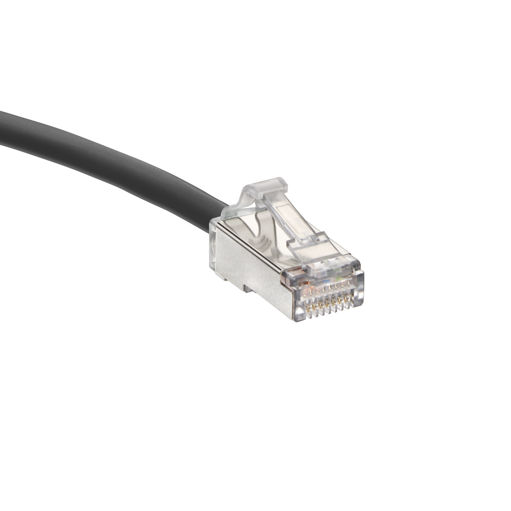 Cat 6A Small Diameter High-Flex Patch Cord, 7 feet (2.1 m), black
