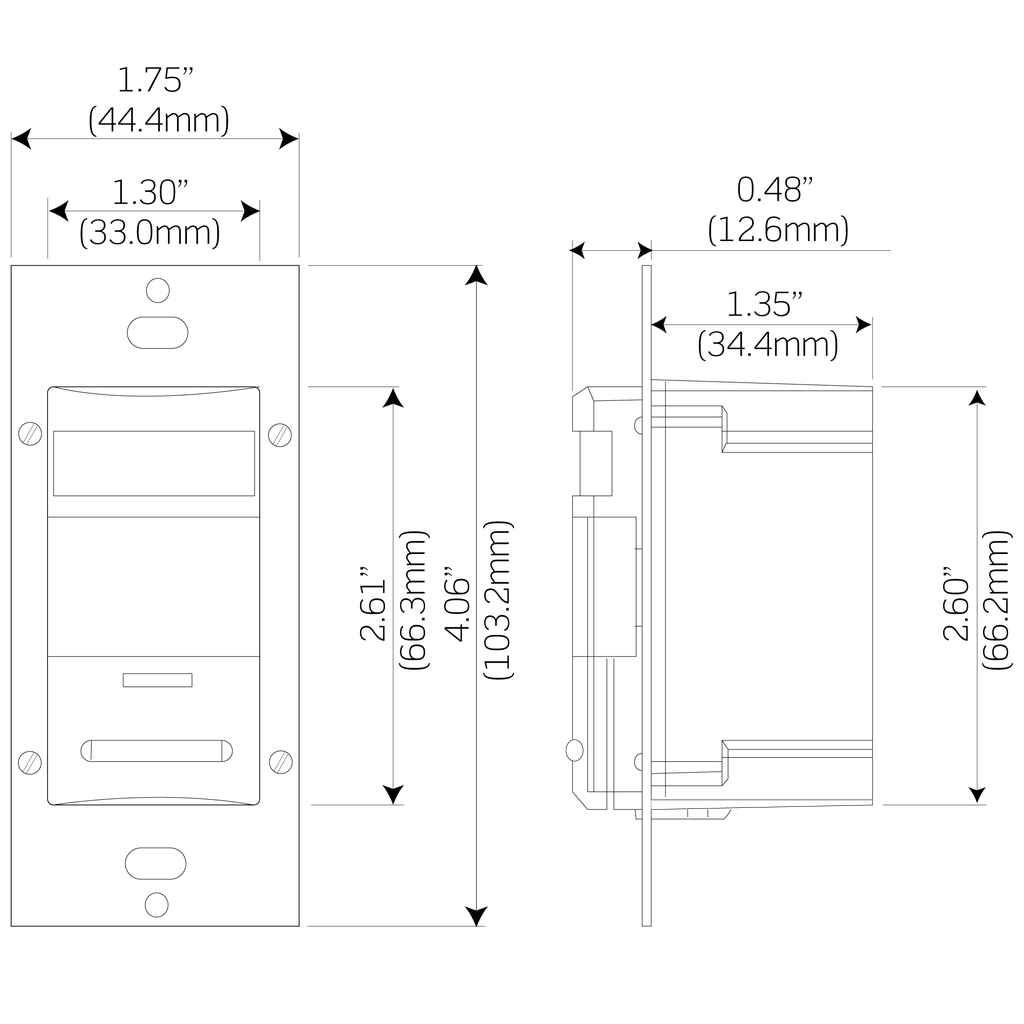 Occupancy Sensor, PIR, Wall Switch, 1600SF, 120-277V, Ivory, Decora