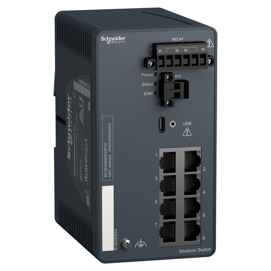 Modicon Extended Managed Switch - 8 ports for copper - Harsh