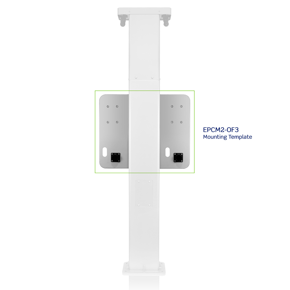 Mounting Template for Dual Mount Charging Station Pedestal, Side/Side with Retractable Cord Management