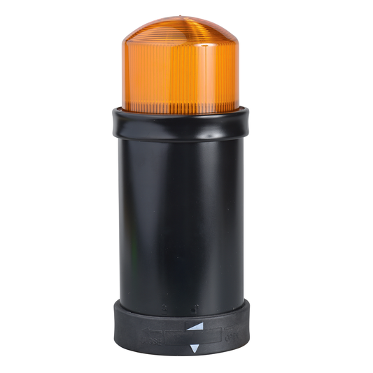 Indicator bank, Harmony XVB, illuminated unit, plastic, orange, 70mm, integral flash discharge tube, 10joule, 120V AC