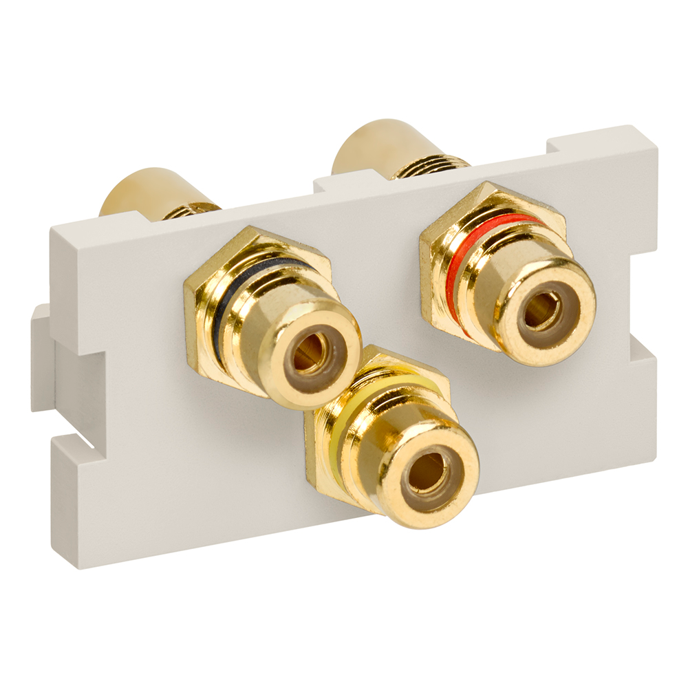 RCA Composite Feedthrough MOS Connector, Light Almond