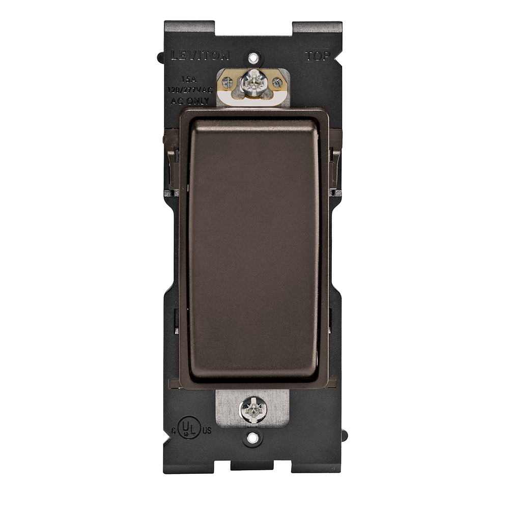 RENU 15 Amp Single Pole Switch, Walnut Bark Leviton Renu Switch RE151-WB for Single Pole Applications, 15A-120/277VAC, in Walnut Bark