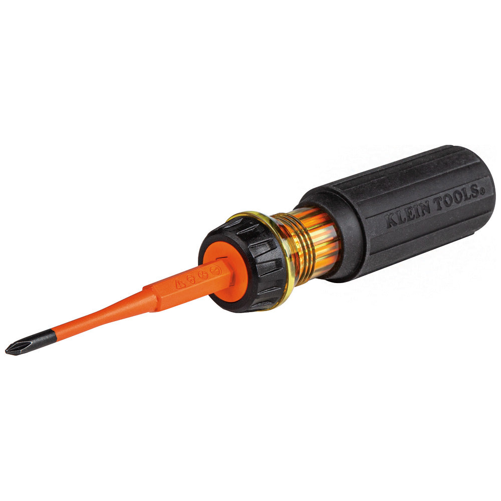 Flip-Blade Insulated Screwdriver, 2-in1, Ph Bit #1, Sl Bit 3/16-Inch