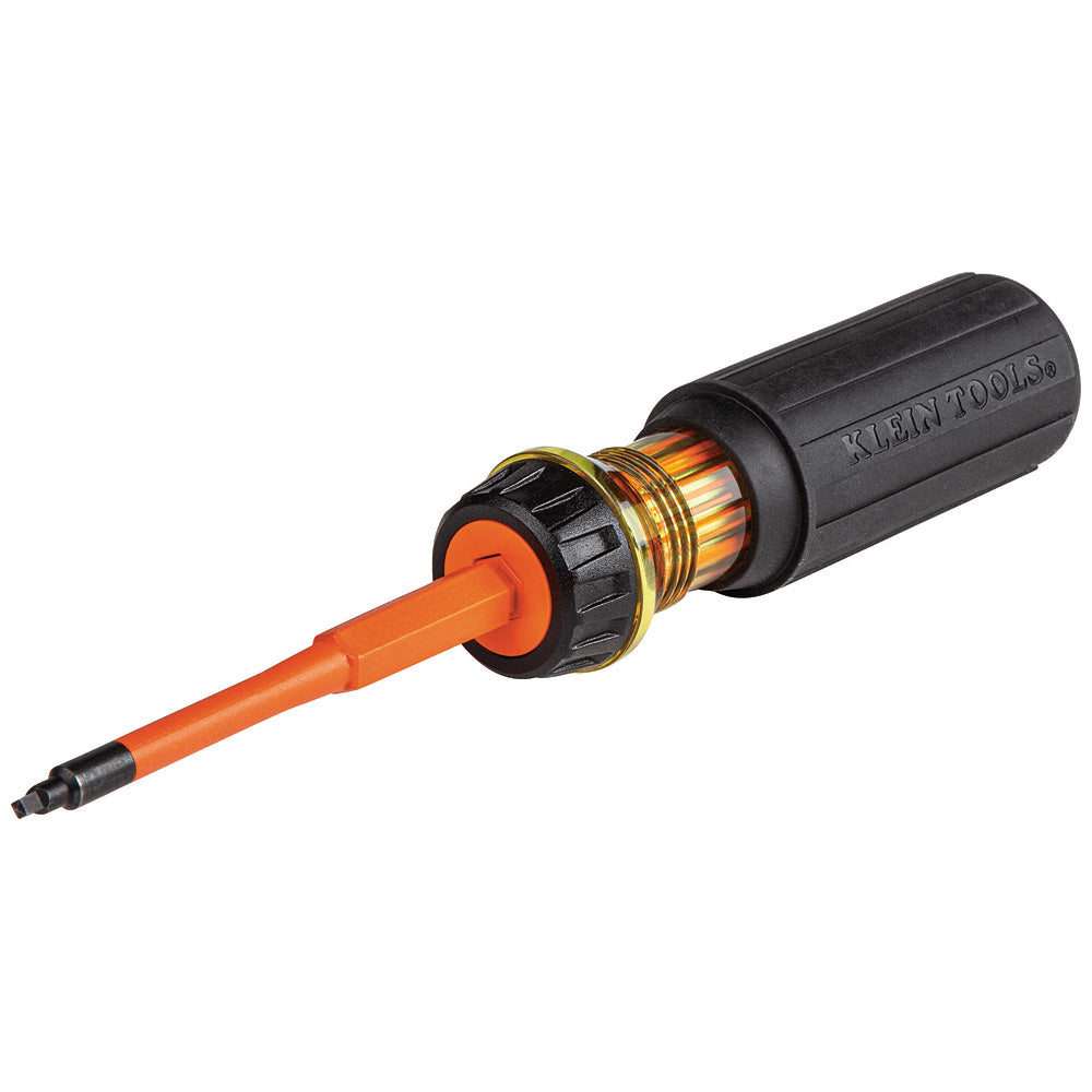 Flip-Blade Insulated Screwdriver, 2-in-1, Square Bit #1 and #2