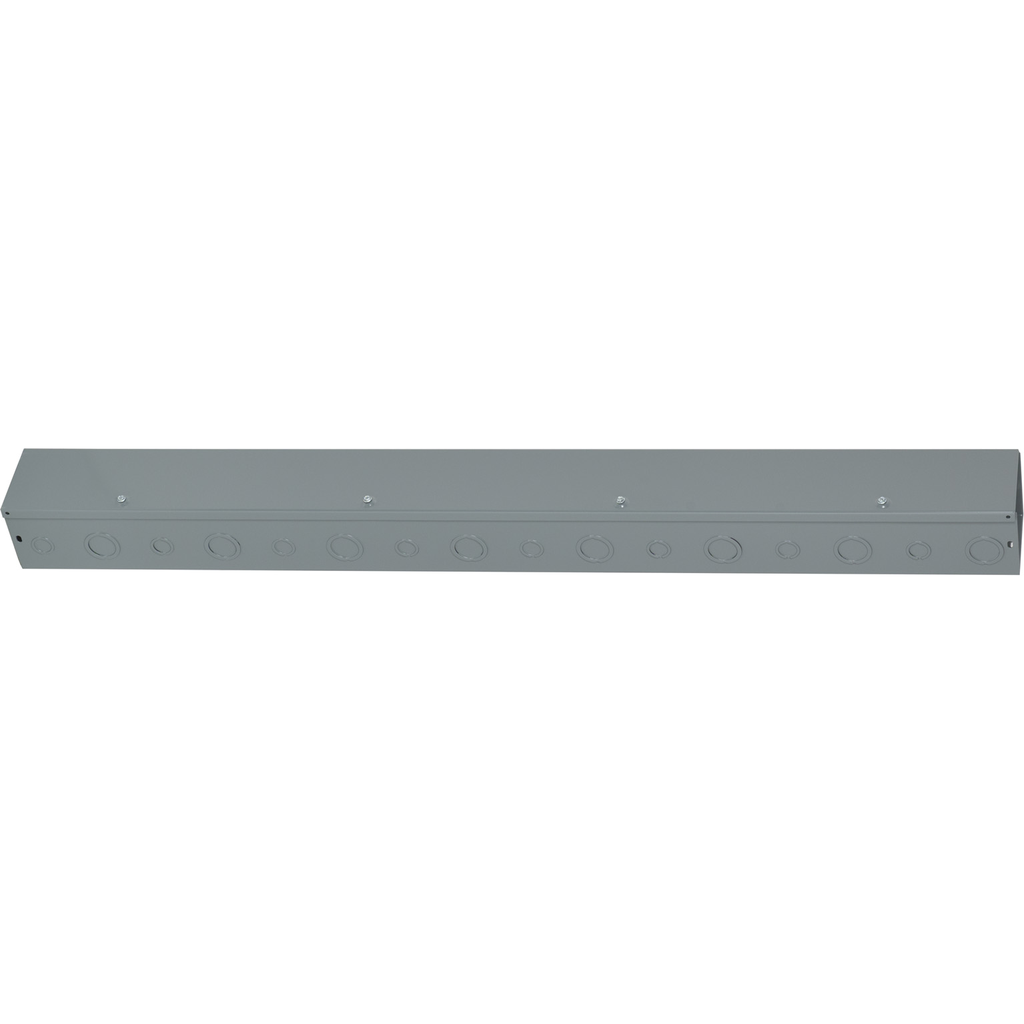 Wireway, Square-Duct, 4 inch by 4 inch, 4 feet long, with knock outs, hinged cover, N1 paint, NEMA 1