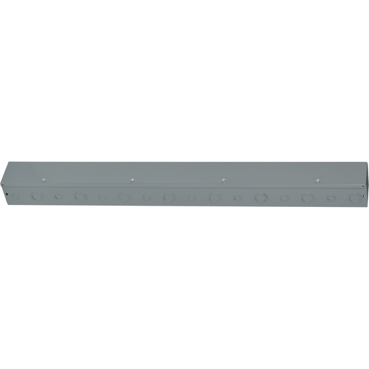 Wireway, Square-Duct, 4 inch by 4 inch, 4 feet long, with knock outs, hinged cover, N1 paint, NEMA 1