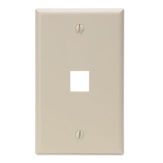 Single-Gang QuickPort Wallplate, 1-Port, Ivory