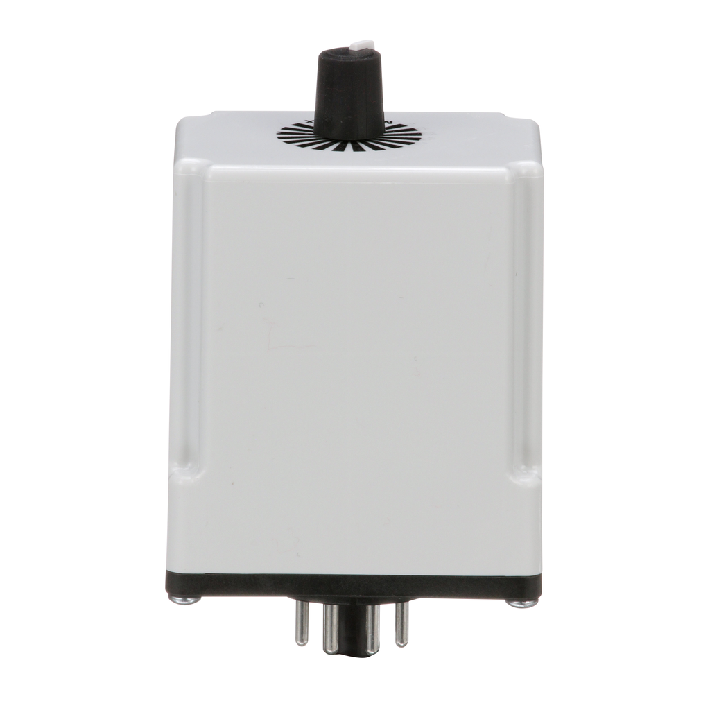 Timing Relay, Type JCK, plug In, on delay, adjustable time, 0.1 to 10 seconds, 10A, 240 VAC, 24 VAC/DC