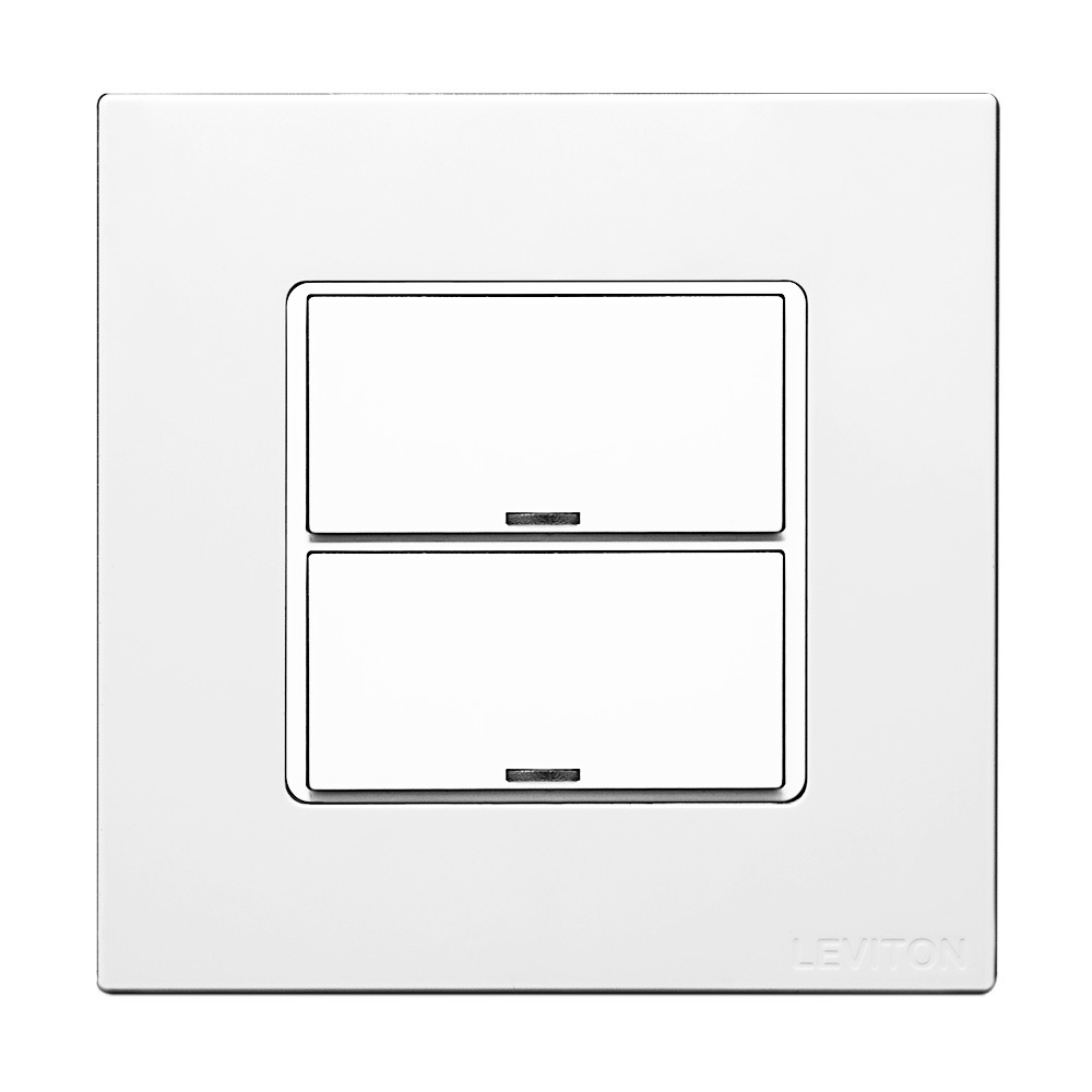 Omni-Bus DLV Switch, IEC BS, 2 Buttons, RJ45 Connectors for Omni-Bus, Color: White