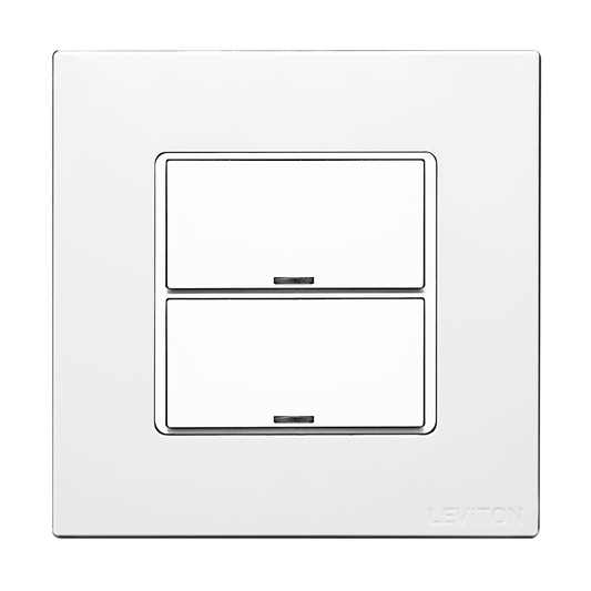 Omni-Bus DLV Switch, IEC BS, 2 Buttons, RJ45 Connectors for Omni-Bus, Color: White