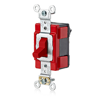 Lev-Lok Toggle Switch 20 Amp, 120 Volt, Single-Pole AC Quiet Illuminated Toggle Switch, Extra Heavy Duty Specification Grade, Self Grounding, Lev-Lok Modular RED