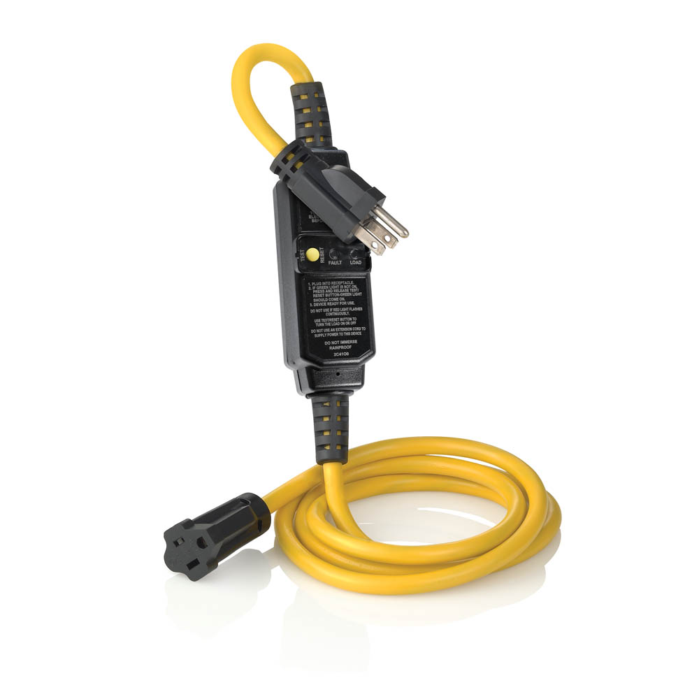 15 Amp GFCI Cord Set, 6 Foot, Automatic Reset