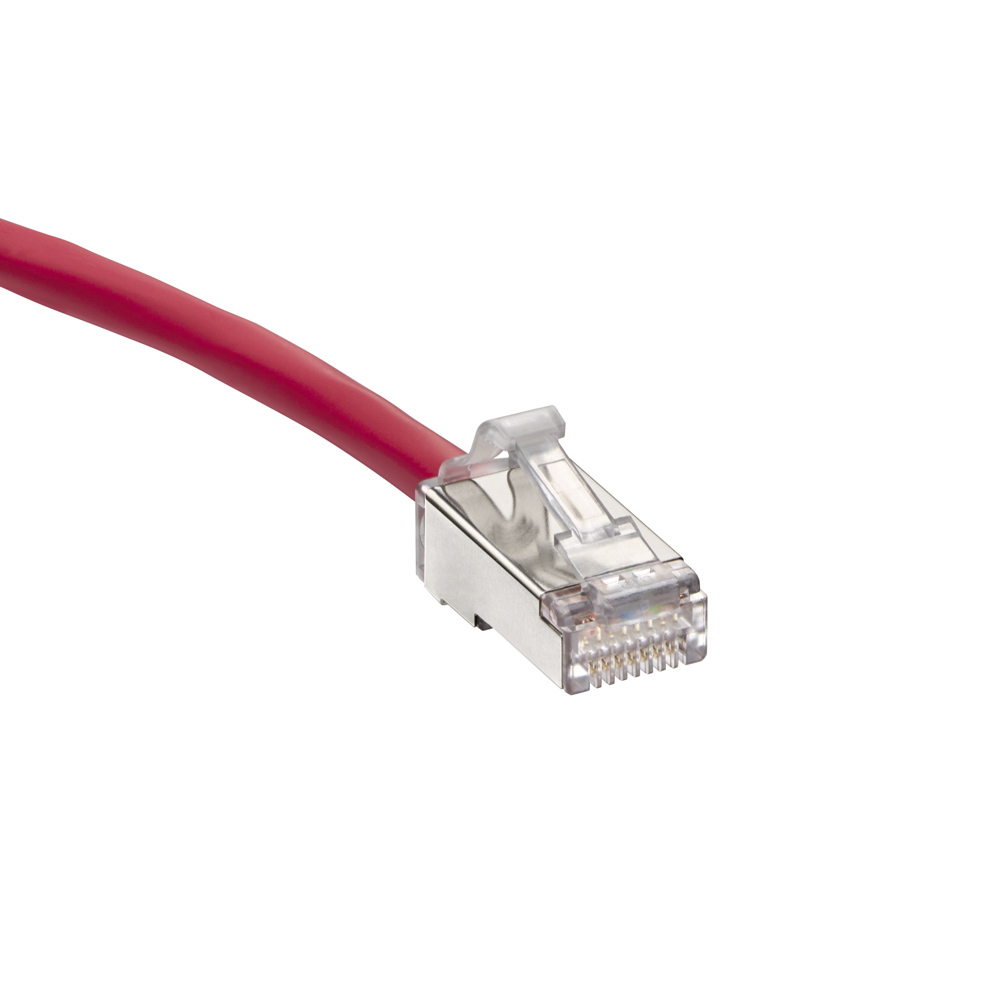 Cat 6A Small Diameter High-Flex Patch Cord, 3 feet (0.91 m), red