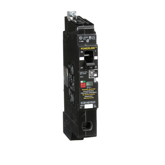 Circuit Breaker, PowerLinkâ„¢, 15A, 1 pole, 277VAC, 14kA, remotely operated, bolt on mount