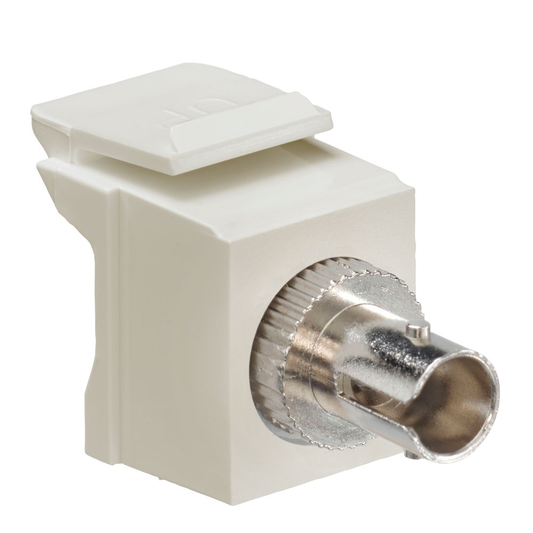 QuickPort ST Fiber Optic Adapter, SM, Zirconia Sleeve, Ivory