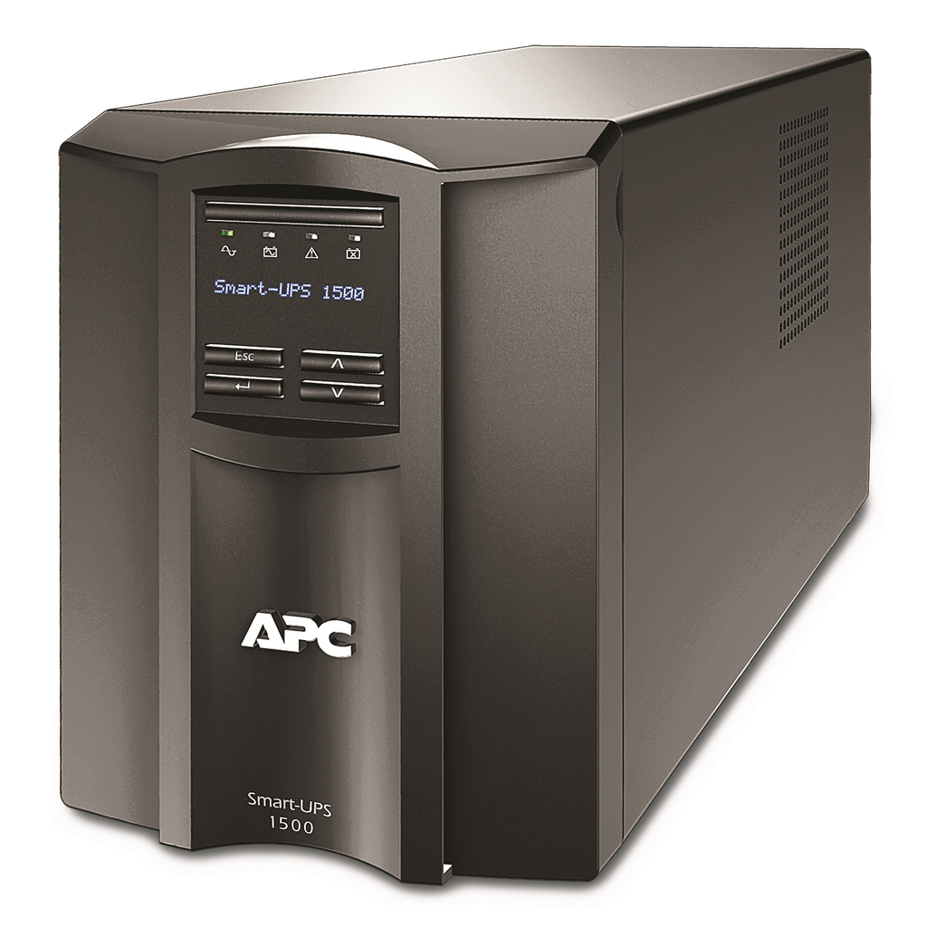 APC Smart-UPS, Line Interactive, 1500VA, Tower, 120V, 8x NEMA 5-15R outlets, SmartConnect Port+SmartSlot, AVR, LCD