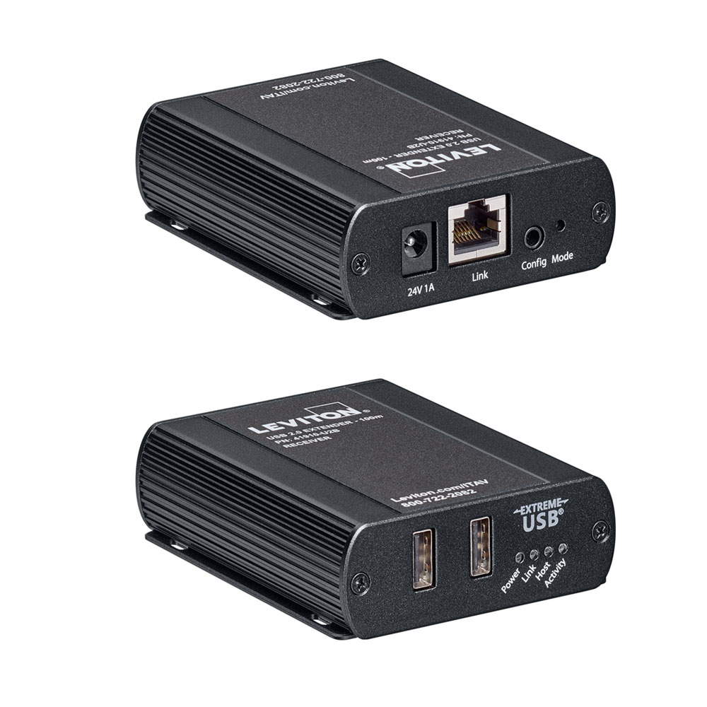 USB 2.0 Extender Transmitter and Receiver, 100 meters