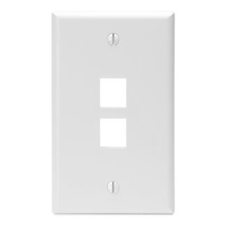 Single-Gang QuickPort Wallplate, 2-Port, White