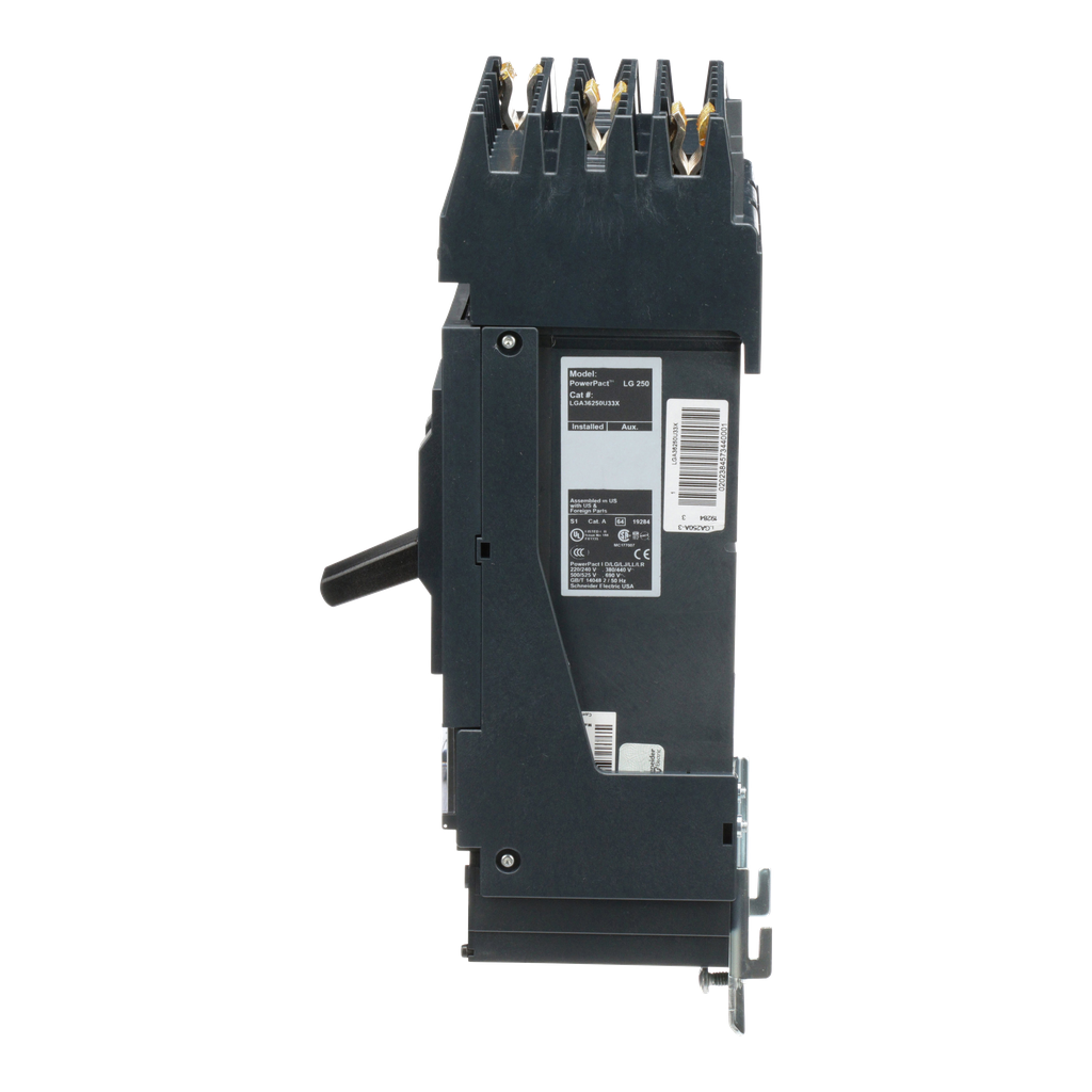 Circuit breaker, PowerPacT L, 250A, 3 pole, 600VAC, 18kA, I-Line, Micrologic 3.3S, 80%, ABC