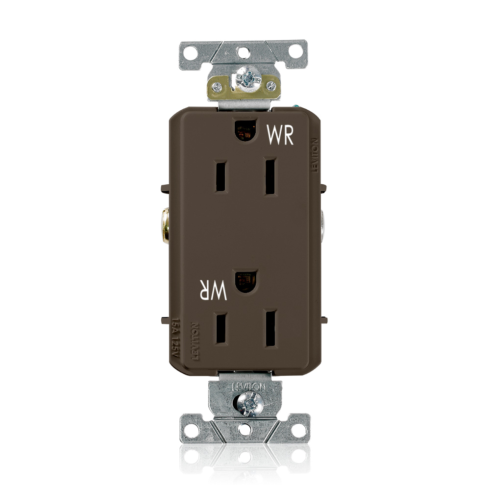 Weather-Resistant Decora Plus Receptacle, 15 Amp, 125 Volt